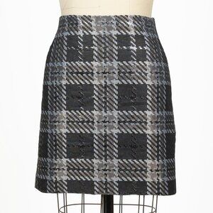 LOFT Outlet Metallic Shimmer Plaid Mini Skirt petite 0P NWOT